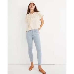 Madewell 10" High-Rise Skinny Crop Jeans in Piper Stripe Engineer Stripe Utility